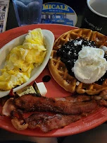 Homemade Waffle with Blueberries